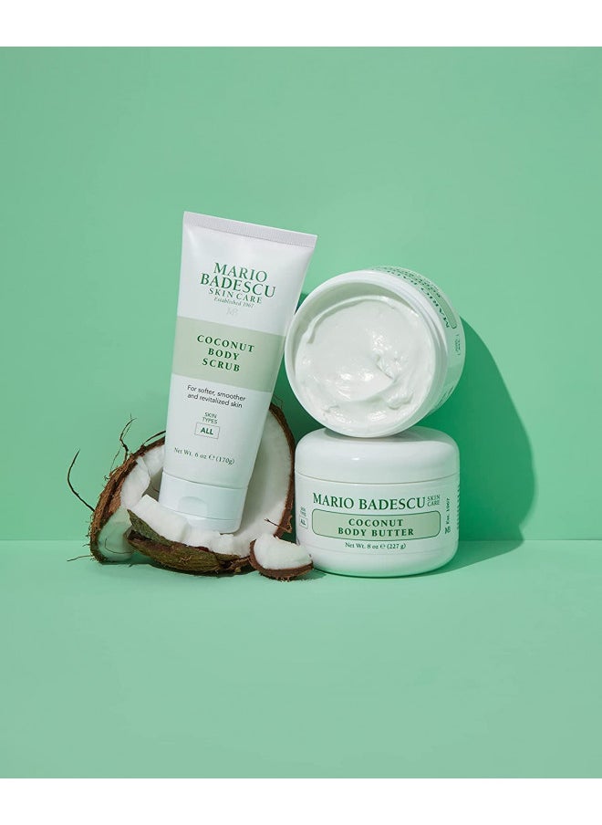 Mario Badescu Best of Body Essentials 4 Piece Kit, Skincare Gift Set Includes Lip Balm, Coconut Body Scrub, Coconut Body Butter & Special Hand Cream With Vitamin E