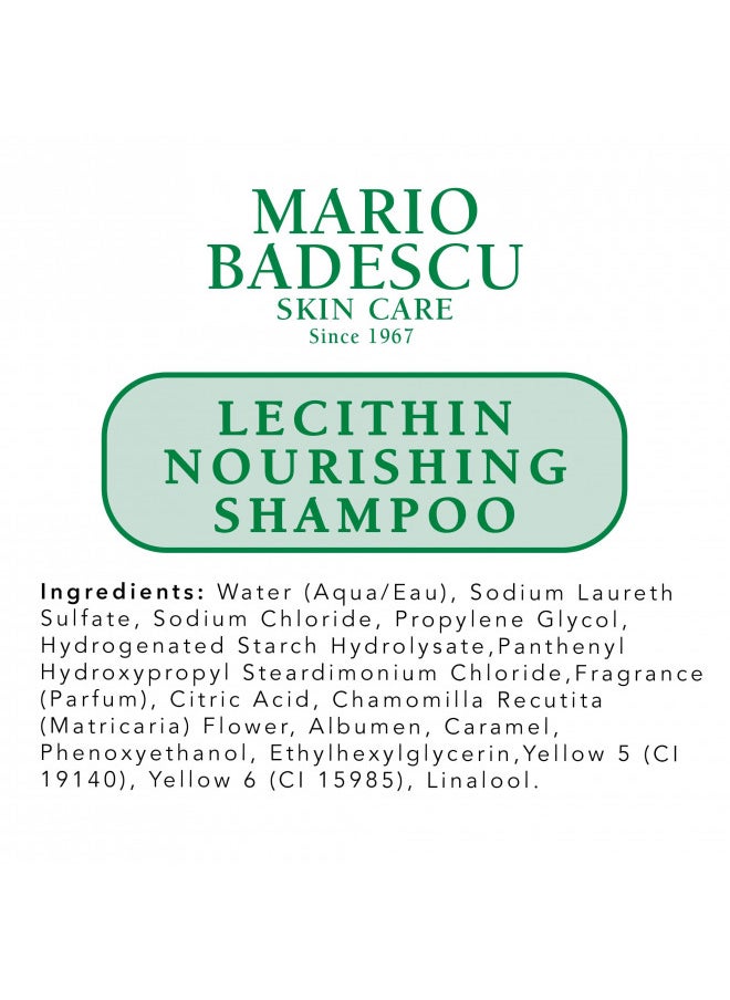 Mario Badescu Lecithin Nourishing Shampoo | Hydrating and Moisturizing Shampoo for Men & Women with Jojoba Oil & Lecithin | Helps Restore Dry, Damaged & Color-treated Hair | 16 Fl Oz