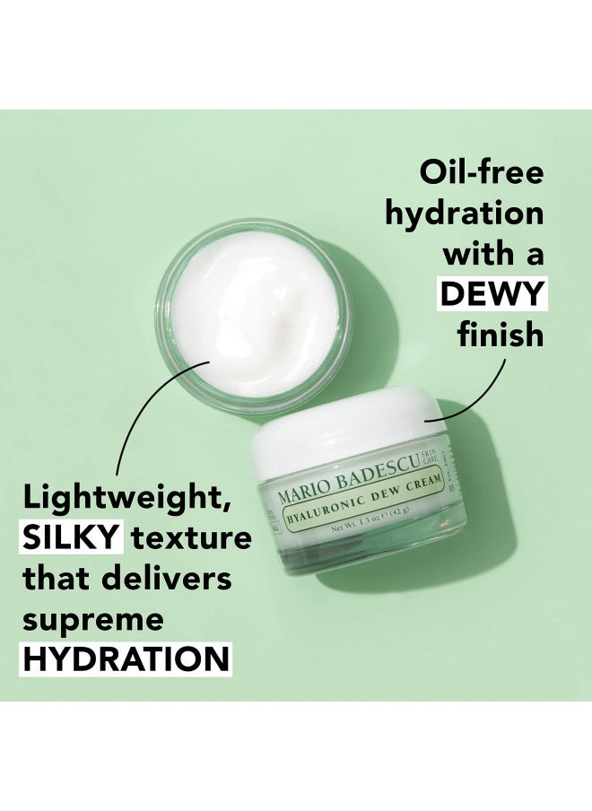 Mario Badescu Oil Free Hyaluronic Dew Cream | Hydrating Face Cream Formulated with Squalane for a Dewy Glow | 1.5 Oz