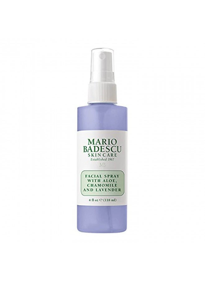 Mario Badescu Facial Spray with Aloe, Chamomile and Lavender for All Skin Types | Face Mist that Hydrates and Restores Balance & Brightness | 4 FL OZ