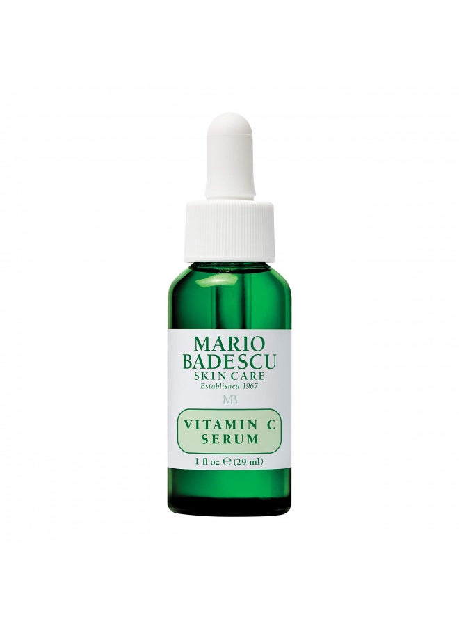 Mario Badescu Vitamin C Serum for All Skin Types | Lightweight Serum with Vitamin C & Sodium Hyaluronate | Visibly Reduces Signs of Aging | 1 Fl Oz (Pack of 1)