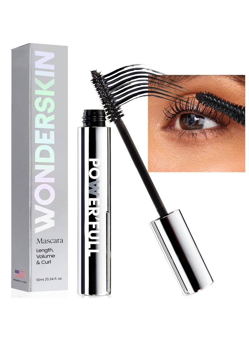 Black Mascara for Volume Length and Curl Lengthening Volumizing Lash Mascara and Smudge Proof Eyelash Mascara