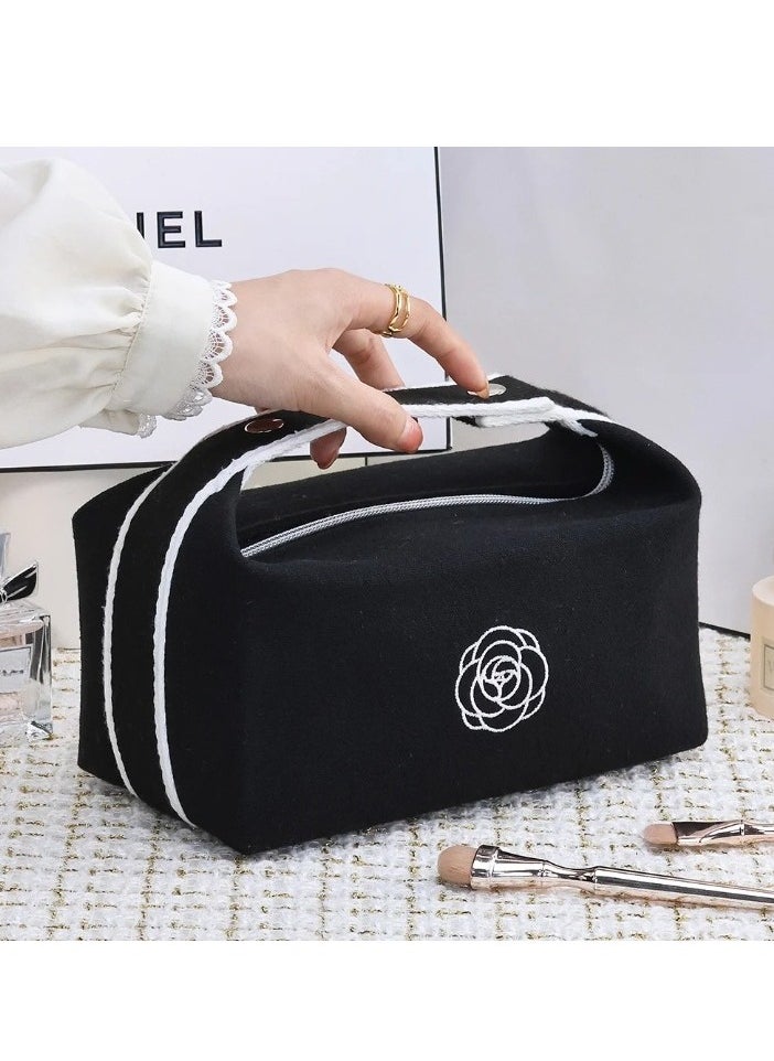 Women Makeup Bag, Portable Large Capacity Women Cosmetics Storage Bag, Lightweight And Durable Cosmetic Organizer Travel Bag For Storing Makeup Tools Cosmetics, (1pc, Black)