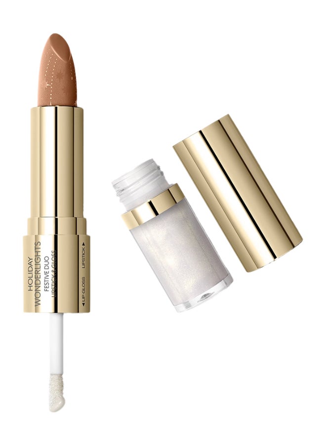 Holiday Wonderlights Festive Duo Lipstick And Gloss Dazzling Chestnut