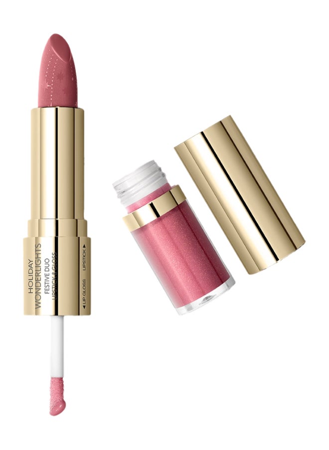 Holiday Wonderlights Festive Duo Lipstick And Gloss Merry Mauve