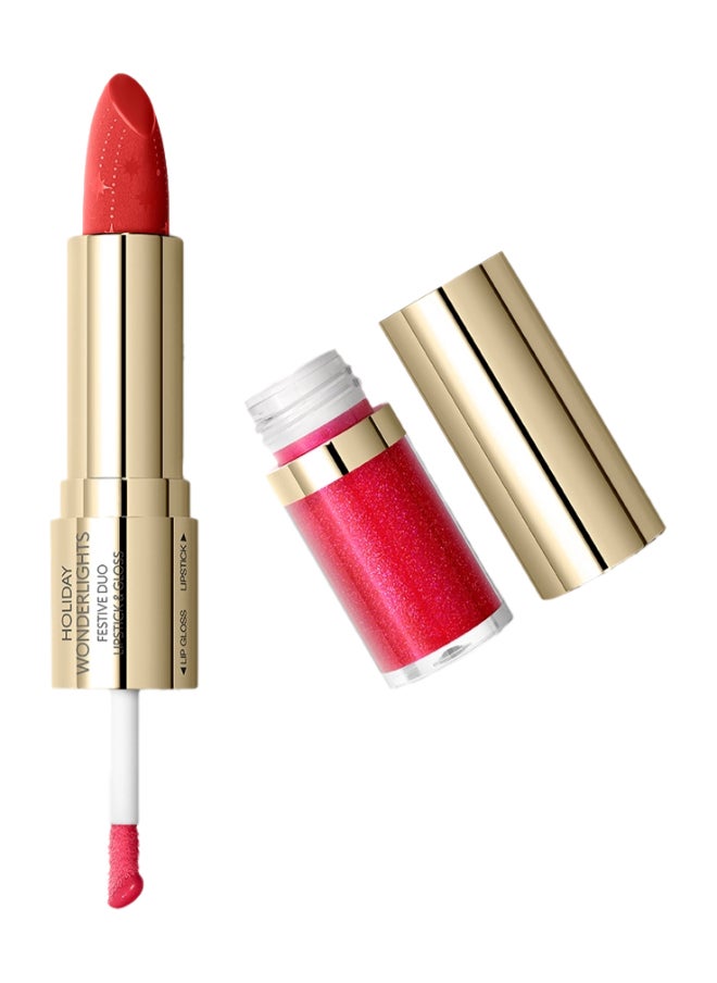 Holiday Wonderlights Festive Duo Lipstick And Gloss Fancy Red