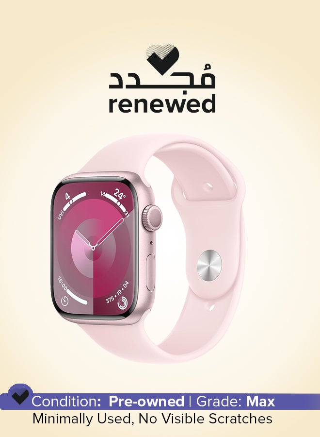 Renewed - Series 9 GPS 45mm Aluminium Case With Sport Band Pink