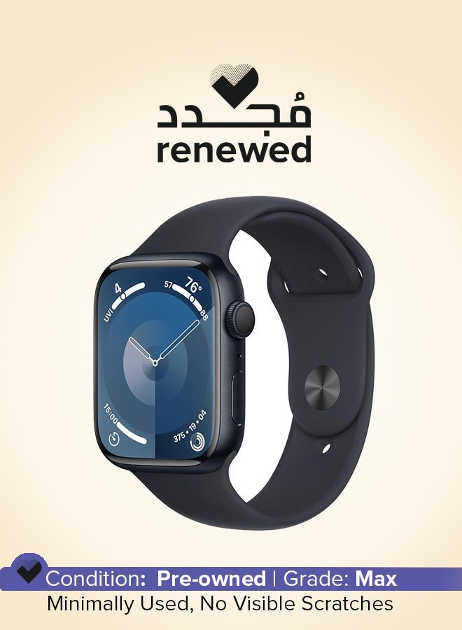 Renewed - Series 9 GPS 45mm Midnight Aluminium Case With Sport Band Midnight