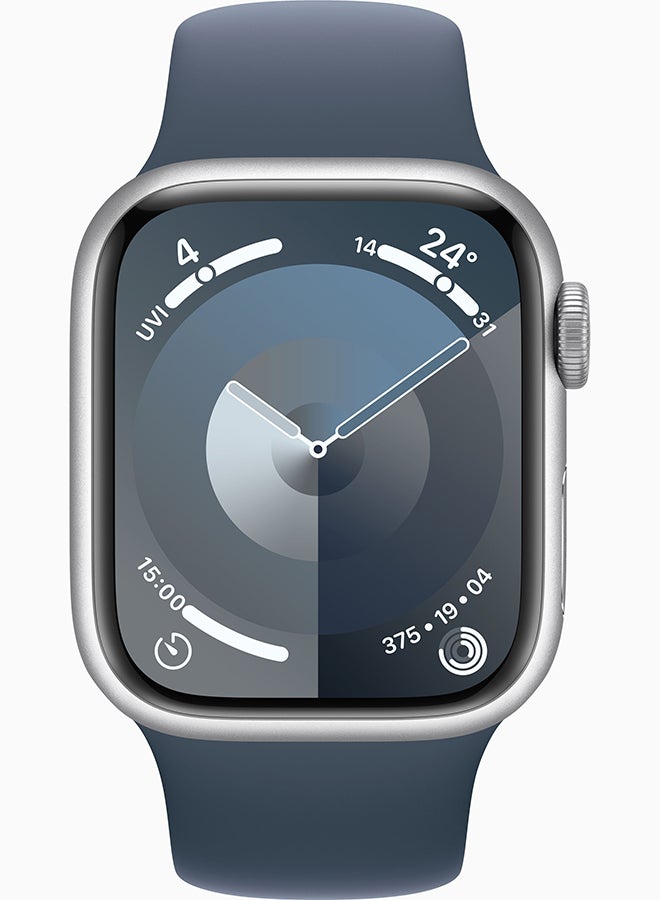 Renewed - Watch Series 9 GPS + Cellular 45mm Aluminium Case With Storm Blue Sport Band Silver