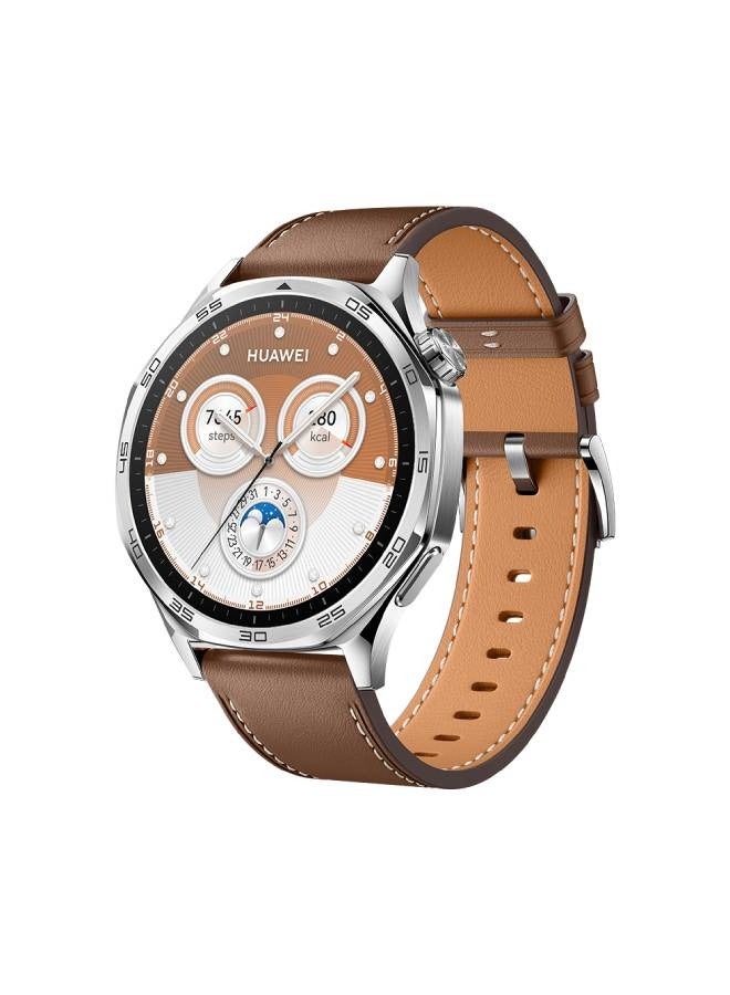 WATCH GT5 46mm Smart Watch, up to 14 Days Battery Life, All-new Running and Cycling Sports, Sharp-Edged Design, Health Tracking, Compatible with iOS and Android Brown