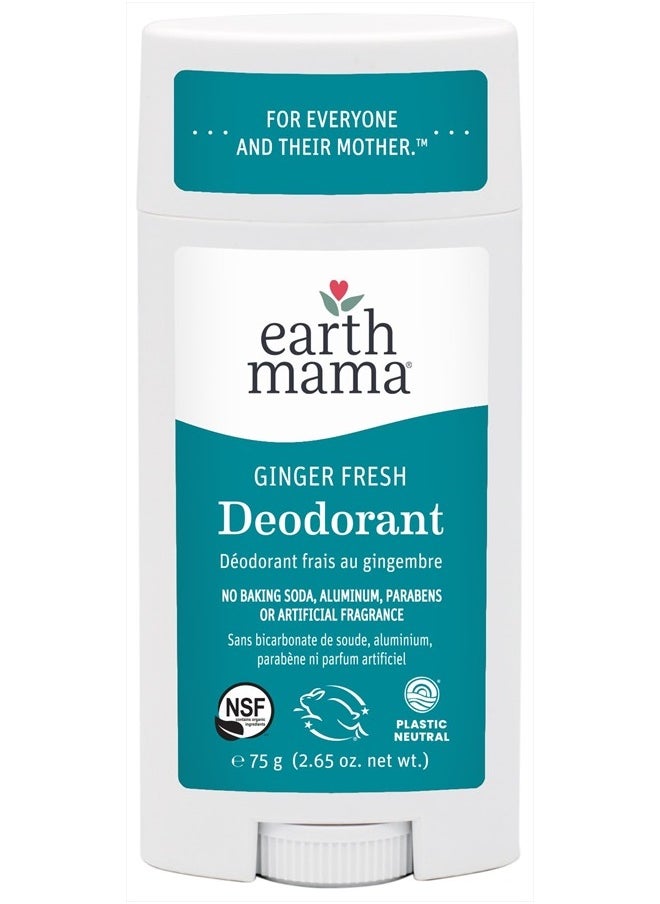 Ginger Fresh Deodorant | Safe for Sensitive Skin, Pregnancy and Breastfeeding, Contains Organic Ginger and Lime, No Baking Soda or Aluminum, 2.65-Ounce