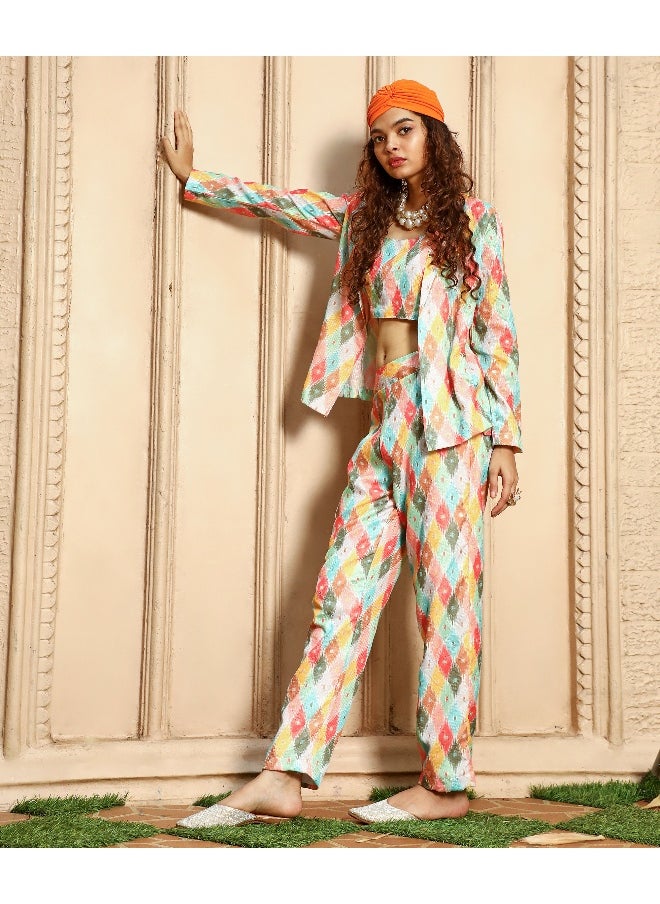 Women's Multicolour Geometric Pantsuit