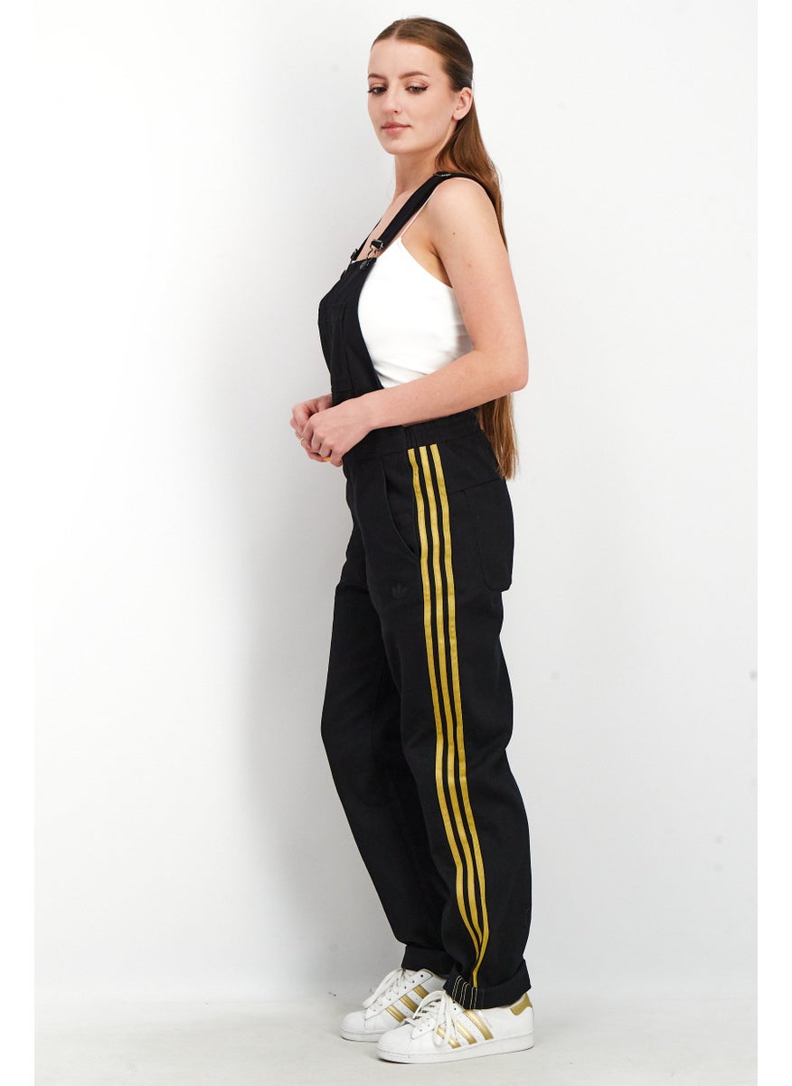 Women Sportswear Fit Sleeveless Training Jumpsuit, Black/Gold