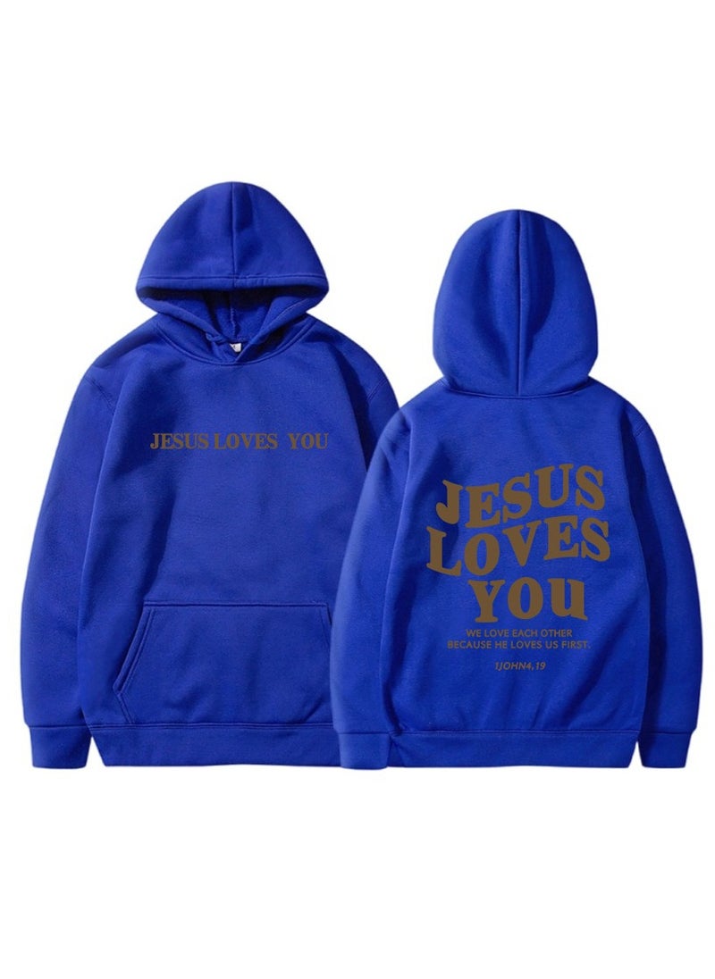 New Velvet Back Letter Hooded Sweatshirt