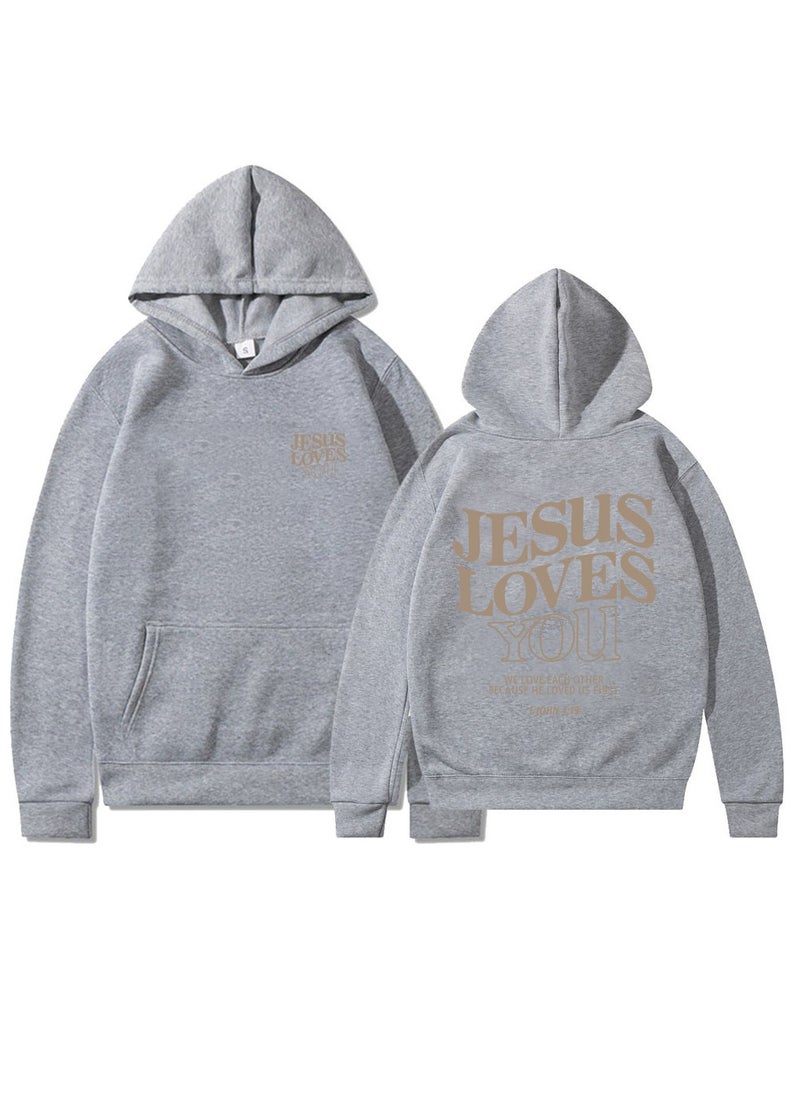 New Velvet Back Letter Hooded Sweatshirt