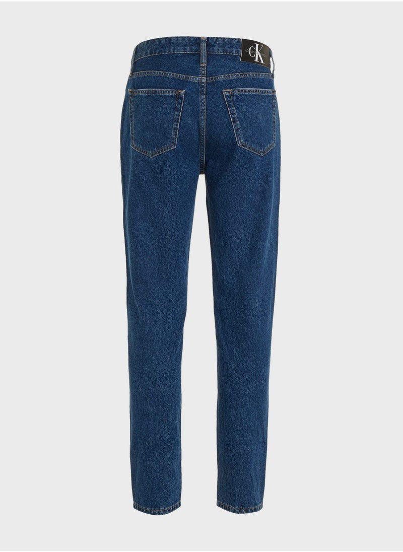 Mid Wash Taper Jeans