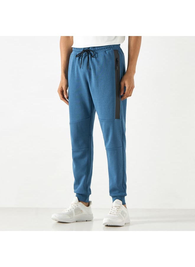 Kappa Solid Track Pants with Drawstring Closure and Pockets