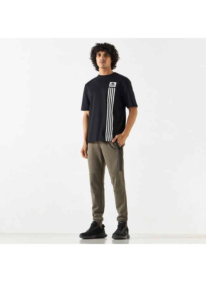 Kappa Solid Track Pants with Drawstring Closure and Pockets