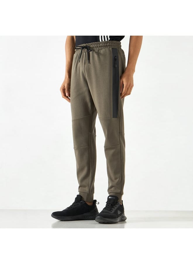 Kappa Solid Track Pants with Drawstring Closure and Pockets