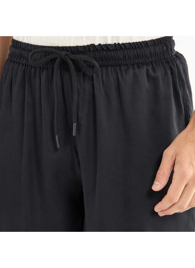 Solid Shorts with Drawstring Closure and Pockets