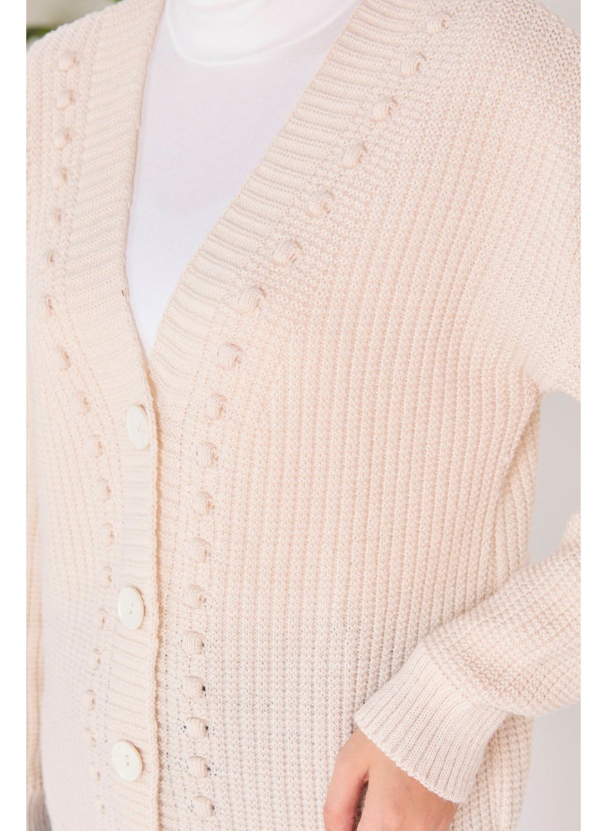 23100-CREAM Knitwear Cardigan