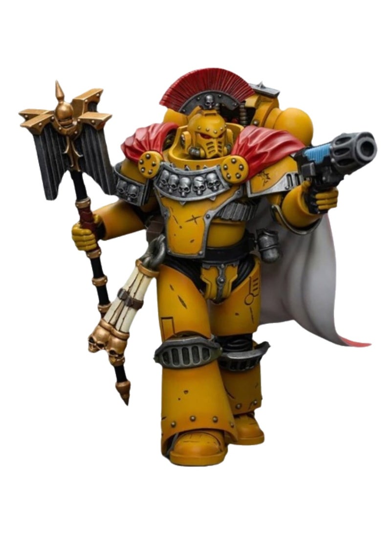 JOYTOY Warhammer 40,000 Action Figure, Imperial Fists - Legion Chaplain Archon, 4.7 Inch 1/18 Warhammer 40K Series Model, Unisex, Adult, New Year Festival, Birthday Gift, Suitable for Children 15 Years Old and Above