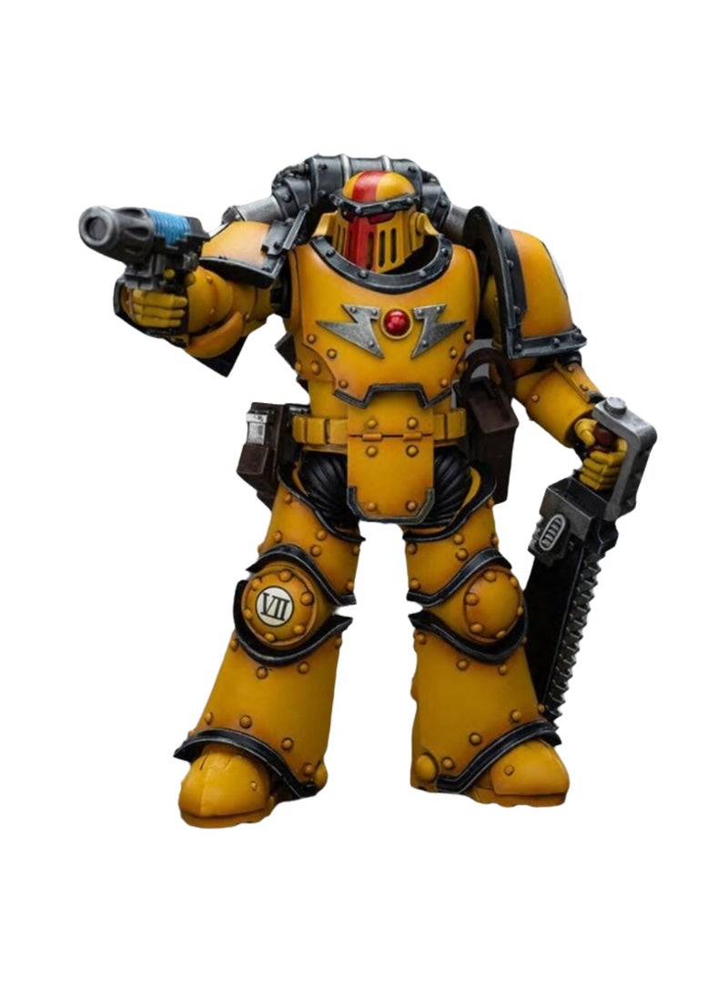 JOYTOY Warhammer 40,000 Action Figure, Imperial Fists MKIII Legion Marauder Squad - Sergeant with Plasma Gun, 4.7 Inch 1/18 Warhammer 40K Series Model, Unisex, Adult, New Year Festival, Birthday Gift, Suitable for Children 15 Years Old and Above