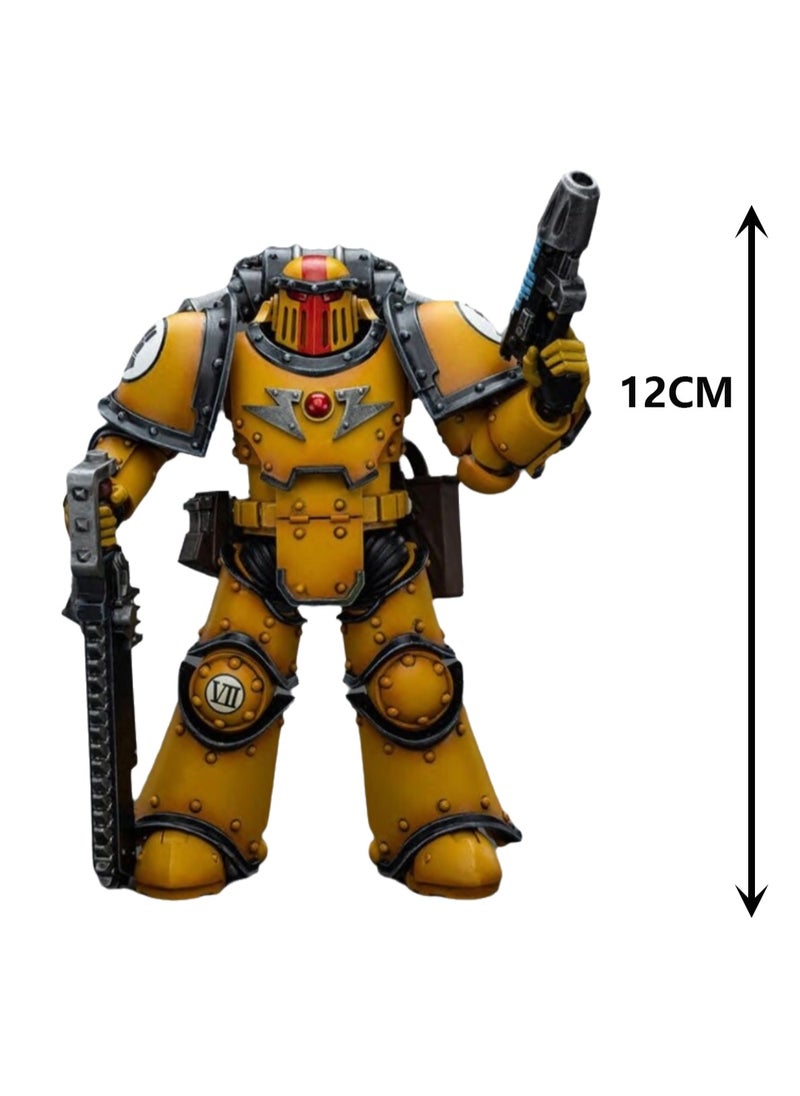 JOYTOY Warhammer 40,000 Action Figure, Imperial Fists MKIII Legion Marauder Squad - Sergeant with Plasma Gun, 4.7 Inch 1/18 Warhammer 40K Series Model, Unisex, Adult, New Year Festival, Birthday Gift, Suitable for Children 15 Years Old and Above