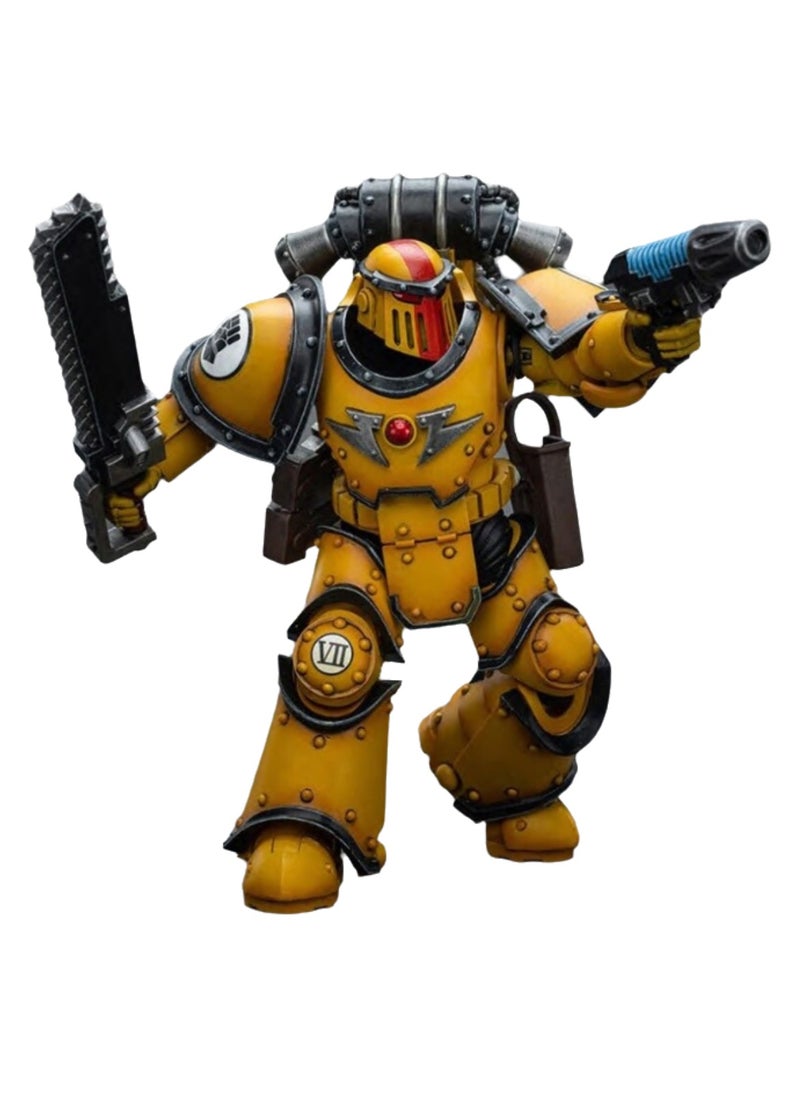 JOYTOY Warhammer 40,000 Action Figure, Imperial Fists MKIII Legion Marauder Squad - Sergeant with Plasma Gun, 4.7 Inch 1/18 Warhammer 40K Series Model, Unisex, Adult, New Year Festival, Birthday Gift, Suitable for Children 15 Years Old and Above