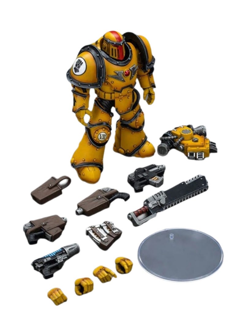 JOYTOY Warhammer 40,000 Action Figure, Imperial Fists MKIII Legion Marauder Squad - Sergeant with Plasma Gun, 4.7 Inch 1/18 Warhammer 40K Series Model, Unisex, Adult, New Year Festival, Birthday Gift, Suitable for Children 15 Years Old and Above