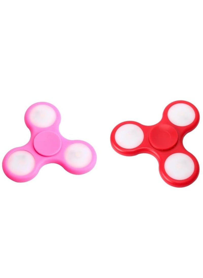 Light Led Hand Fidget Spinner Toys, Set of 4, Assorted Colours