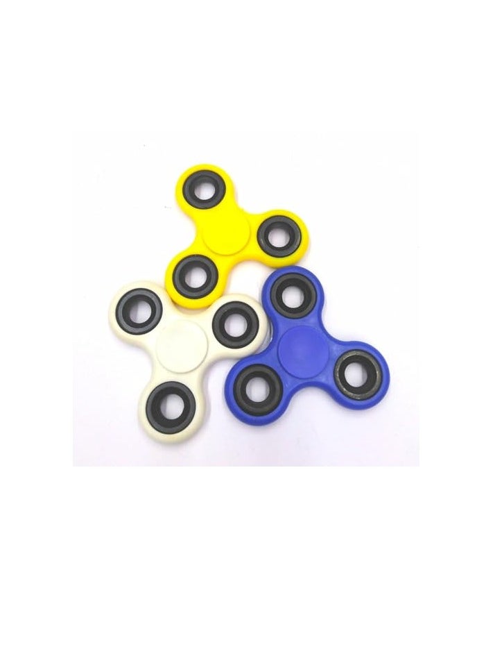 Hand Spinner Toys, Set of 6, Yellow, White, Blue