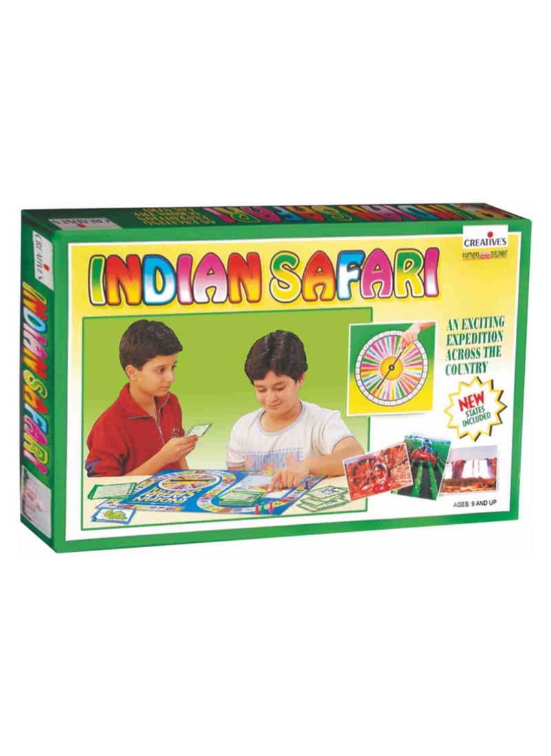 Creative's Indian Safari | Educational Geography Board Game| Know All About India | Learn About India and |Board,Question- Answer Cards Game for 9 & up Kids