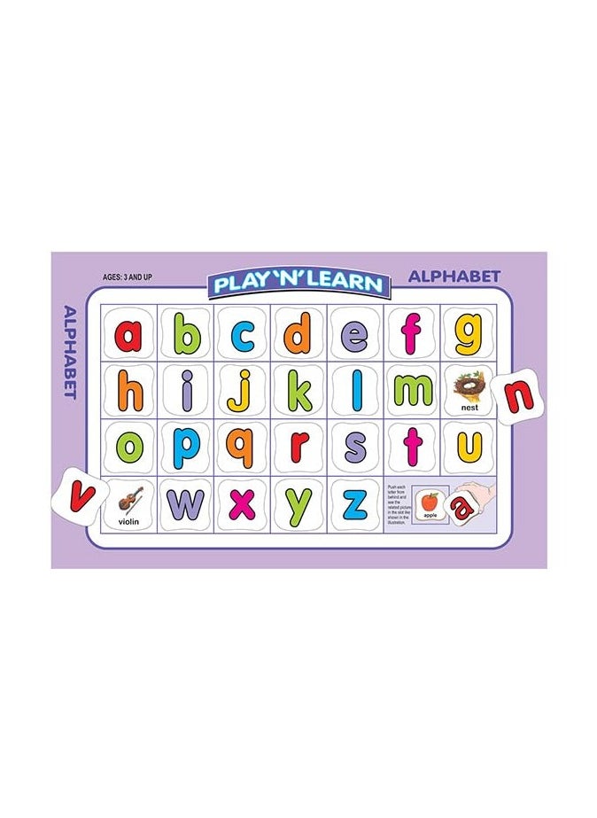 Creative's Play N Learn Alphabets | Puzzle Board Game | Educational and Learning Toy | ABC, Cardboard Learning Educational Board for Kids | Early Puzzles Alphabet Uppercase & Lowercase | Ages 2 & Up