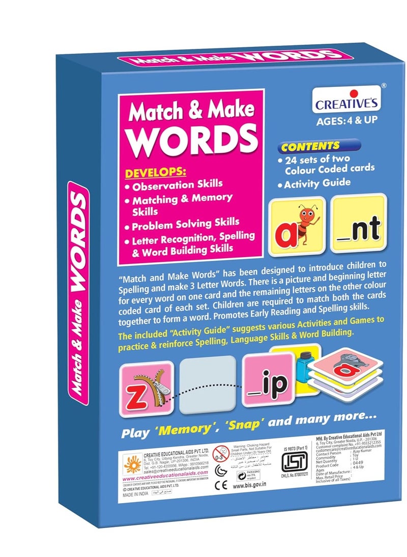 Creative's Match & Make Words | Pre-School Series |Vocabulary Games | Letter Recognition, Spelling & Word Building | Games for Preschool Kids 4 Years & Above