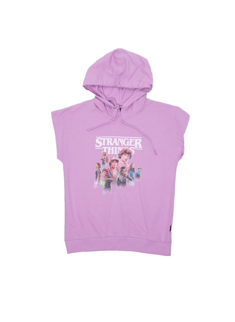 Stranger Things - Girls Sleeveless Hooded Sweat Top