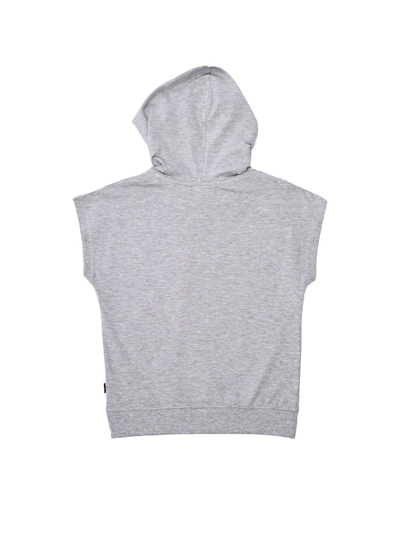 Girls Sleeveless Hooded Sweat Top