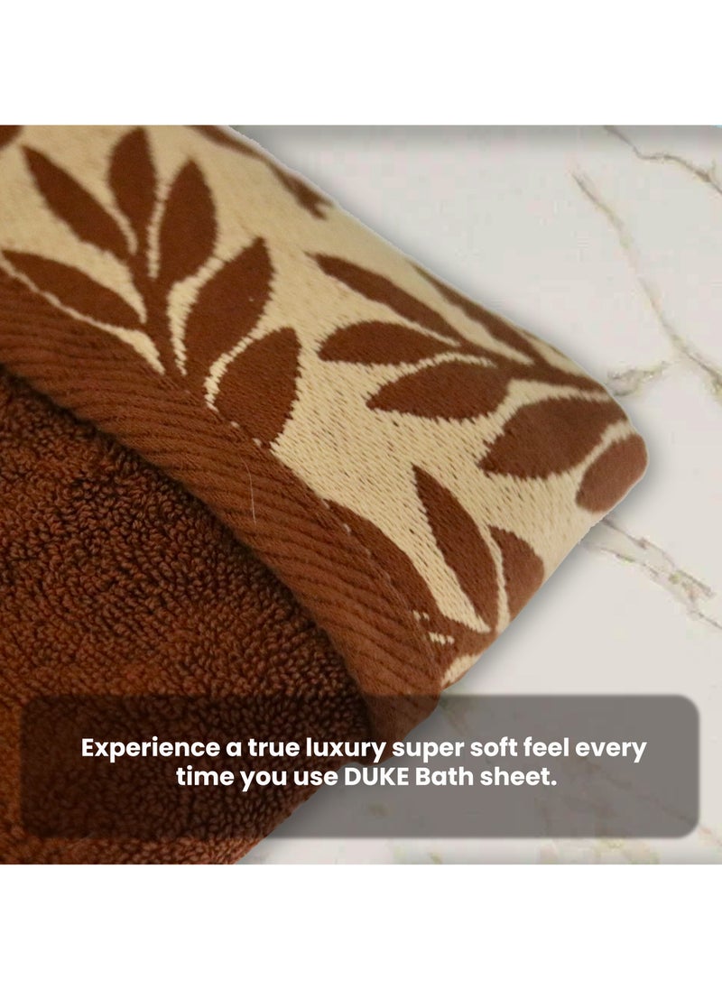 DUKE SERENA (Pack of 2) 100% Cotton Premium Bath Sheets (165 x 85cm) Lightweight & Highly Absorbent Quick Drying, Perfect for Daily Use Super Soft Bath Sheet (Brown)