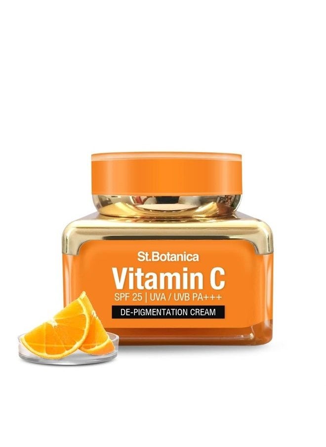 StBotanica Vitamin C, E & Hyaluronic Acid DePigmentation Cream, 50g - Brightening & Tan Removal