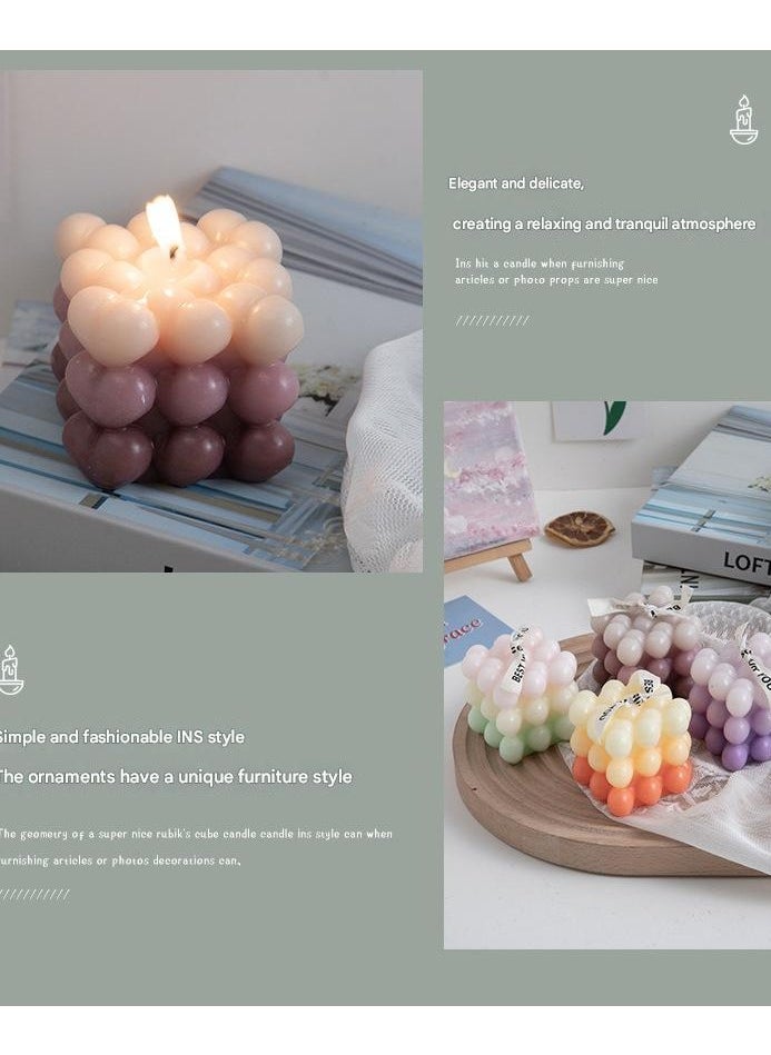 Magic Cube Aromatherapy Candle Companion Gift Ins Home Decoration（White Peach Oolong）