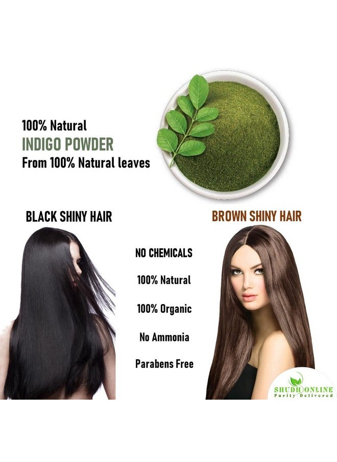 Shudh Online Indigo Powder Organic for Hair Black Colour (200 Grams), Natural Avuri Leaf Powder, Neela Amari, Neel Patti, Neelayamari, Neli Aku, Indico. Powder