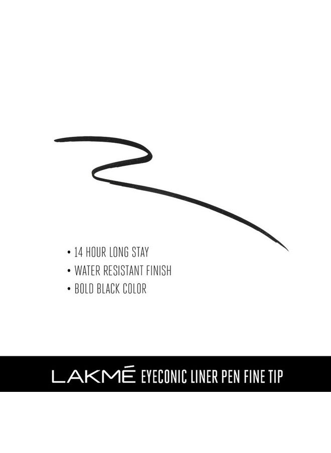 LAKMÉ Eyeconic Fine Tip Liner Pen, Black, 1ml