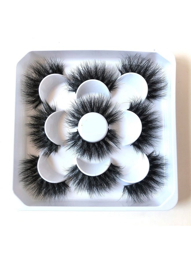 HBZGTLAD NEW 4 Pairs 3D Mink Hair False Eyelashes Criss-cross Wispy Cross Fluffy length 25-30mm Lashes Extension Handmade Eye Makeup Tools (N35)