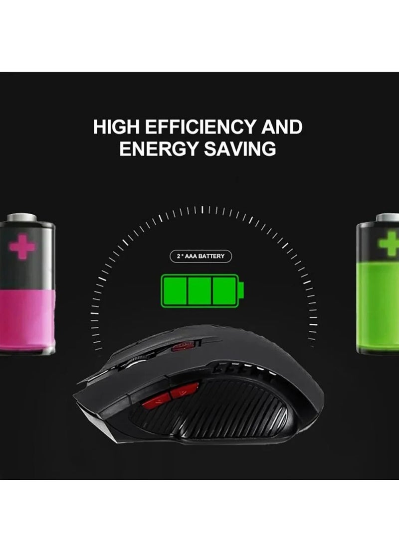 2.4Ghz Wireless Mouse, Portable Optical Office Mouse, Lightweight Compact Photoelectric Mouse With USB Receiver, Strong And Durable Gaming Mouse For Computer Laptop, (1pc, Black)