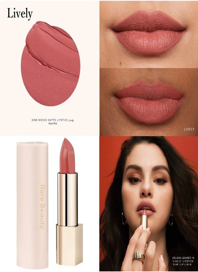 Rare Beauty by Selena Gomez Kind Words Matte Lipstick Lively - rose pink 3.5g