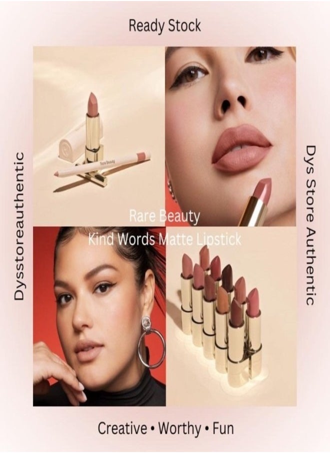 Rare Beauty by Selena Gomez Kind Words Matte Lipstick Worthy - muted mauve 3.5g