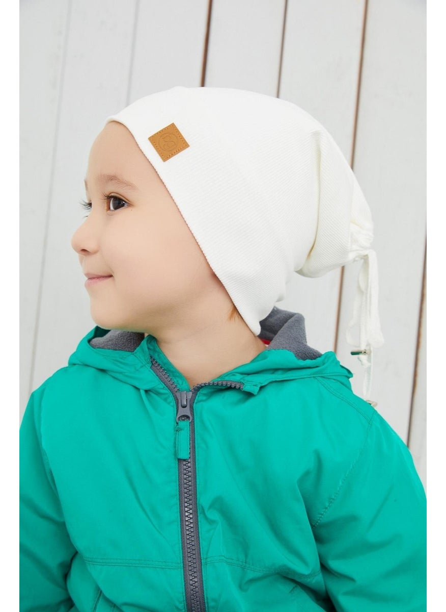 Boy's White Hat Beanie Handmade Cotton Camisole