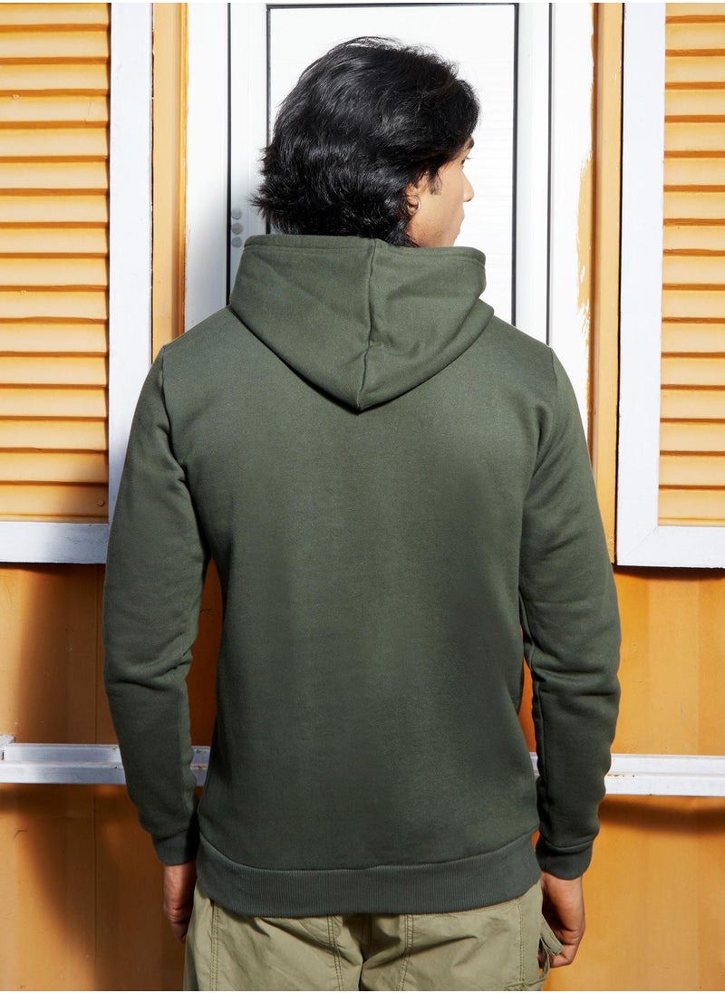 Men's Forest Green Inspire Hoodie With Kangaroo Pocket