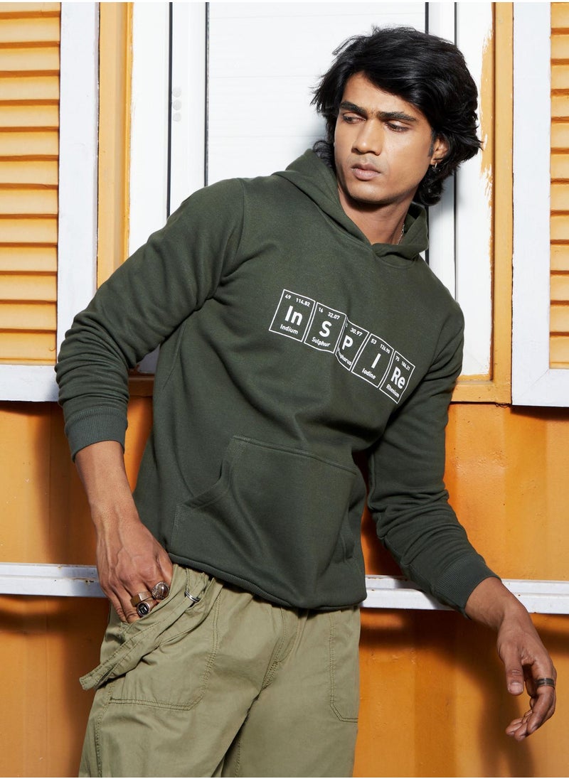 Men's Forest Green Inspire Hoodie With Kangaroo Pocket