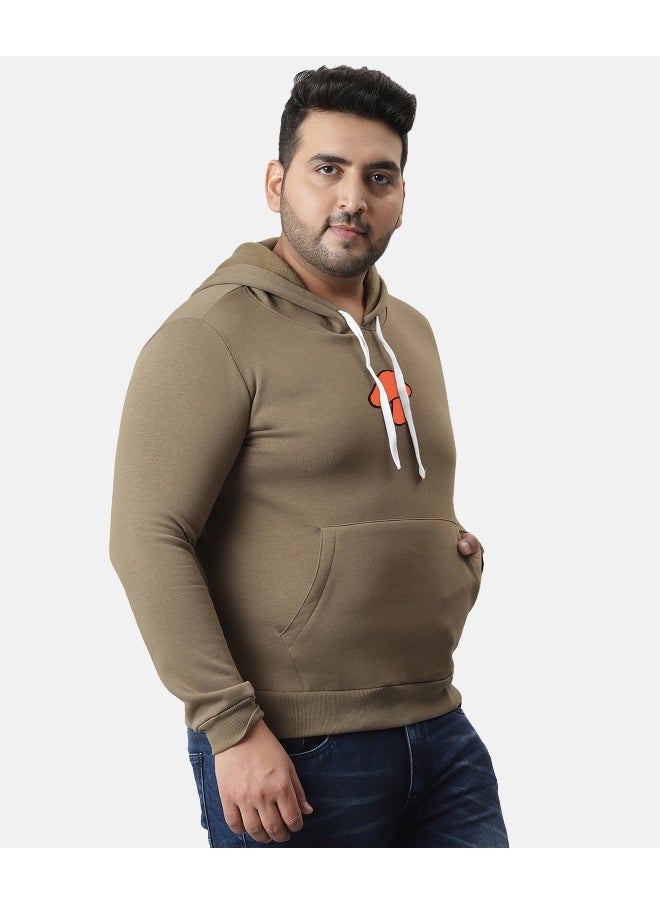 Instafab Plus Men's Olive Green Mushroom Hoodie